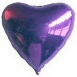 Ballons cœur Violets Mylar Ø 48 cm x l'unité