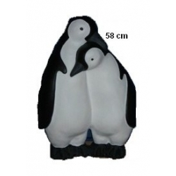 Couple lié de 2 bébés pingouins en résine